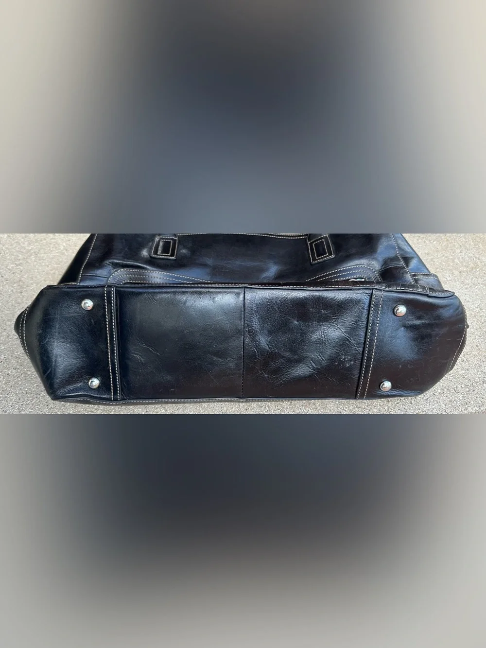 Beautiful Fossil Black Leather laptop bag/briefcase.